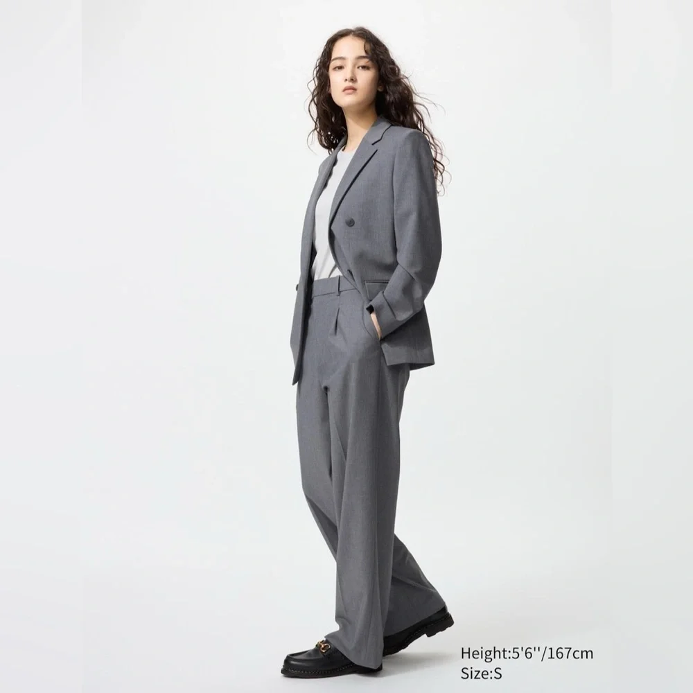 Uniqlo Gray Wide Leg Pants - Picture 2 of 6
